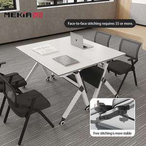 Современный простой белый складной стол для конференций, офиса, школы, мобильный и удобный в использовании. - Product Image 4