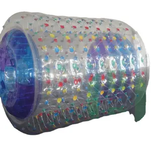 HI customized inflatable water roller blue entrance absorbing and roller on water with group for kids and adults