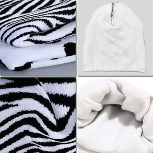 Bonnet de <span class=keywords><strong>ski</strong></span> unisexe à carreaux imprimé vache, motif damier, bonnet tricoté doux et chaud pour <span class=keywords><strong>homme</strong></span> - Product Image 3