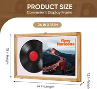 Cadre mural en bois pour disques vinyles, lot de 2, pour décoration intérieure, présentoir pour albums vinyles, cadres pour couvertures d'albums LP