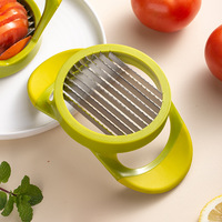 Tomatensnijder van roestvrij staal, handmatige groente- en fruitsnijder met ergonomische handgrepen, vaatwasserbestendig, keukengereedschap, groothandel