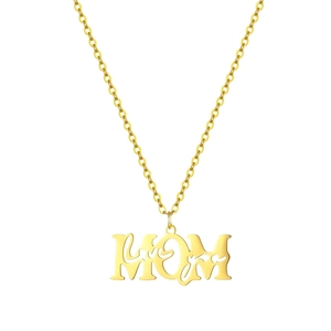 Collier pendentif <span class=keywords><strong>pour</strong></span> femme en acier inoxydable Niubei plaqué or 18 carats, chaîne à maillons tendance, série LOVE, Saint-Valentin, Noël - Product Image 6