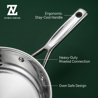 Ensemble de casseroles professionnel en acier inoxydable 304, 4 pièces, avec fond à induction robuste, empilables, pour usage commercial