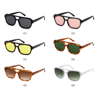 Lunettes de soleil 2025 rétro en acétate écaille de tortue, verres CR39 jaunes, style vintage, pour femmes et hommes, personnalisables, type aviateur