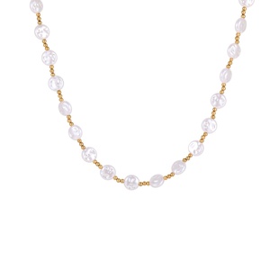 <span class=keywords><strong>Collier</strong></span> élégant pour soirée, perles baroques, <span class=keywords><strong>collier</strong></span> <span class=keywords><strong>ras</strong></span> du <span class=keywords><strong>cou</strong></span> en forme <span class=keywords><strong>de</strong></span> cœur, plaqué or, acier inoxydable, bijoux pour mariage - Product Image 6