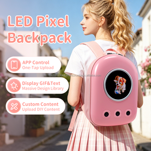 Mochila con pantalla LED de píxeles, alimentada por USB, con batería externa, doble correa para el hombro, diseño de dibujos animados, para estudiantes, 5V - Product Image 1