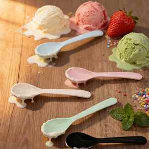 Cuillère à yaourt colorée en amidon de maïs, cuillère en plastique, cuillère à glace - Product Image 1