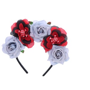 Diadema HLC para Fiesta del Día <span class=keywords><strong>de</strong></span> <span class=keywords><strong>Muertos</strong></span> Mexicano, Accesorios para el Cabello con Calaveras y Rosas para Halloween, Corona para Fiestas y Festivales - Product Image 2