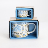 Coffrets de vaisselle en céramique et porcelaine, tasses et assiettes, souvenirs touristiques et repères de la Grèce, personnalisables OEM ODM