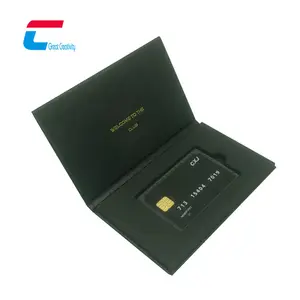 Kartu kredit logam Matt/berkilau kustom Slot Chip Debit kartu/kontak 4428 Chip kerajinan logam dengan garis magnetik hadiah bisnis