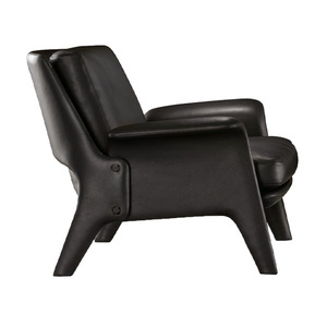 Fauteuil lounge en cuir style nordique avec repose-pieds, fauteuil de salon, fauteuil individuel pour la maison ou l'hôtel - Product Image 5
