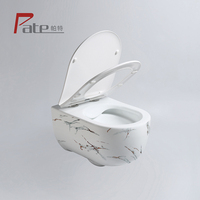 Équipement de salle de bains économiser de l'espace marbre design mur suspendu pierre céramique couleur cuvette de toilette