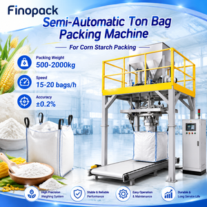 Machine d'emballage semi-automatique pour sacs <span class=keywords><strong>de</strong></span> 500-2000 kg <span class=keywords><strong>de</strong></span> fécule <span class=keywords><strong>de</strong></span> maïs, machine <span class=keywords><strong>de</strong></span> remplissage sans poussière pour sacs FIBC, ensacheuse <span class=keywords><strong>de</strong></span> sacs jumbo pour poudre - Product Image 1