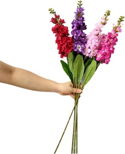 Vente en gros pas cher soie artificielle Delphinium fleur branche en blanc <span class=keywords><strong>bleu</strong></span> rouge violet Larkspur <span class=keywords><strong>jacinthe</strong></span> pour l'obtention du diplôme de Noël - Product Image 5