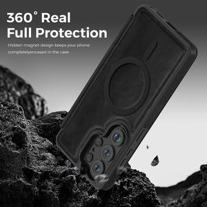 Étui en cuir PU à rabat magnétique avec fentes pour cartes et fermeture magnétique pour <span class=keywords><strong>Samsung</strong></span> S26 S26 Plus S26 <span class=keywords><strong>Ultra</strong></span> - Product Image 6