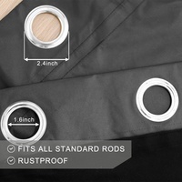 Rideau occultant double couche Bindi avec doublure thermique en polaire, rideau amovible en tissu Oxford avec œillets argentés pour chambre à coucher