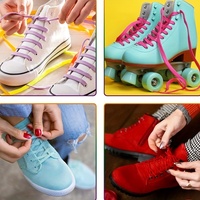 Lacets de chaussures super élastiques sans cravate 4 couleurs imprimées en nylon plastique PP et polyester pour cordon de corde de lacet