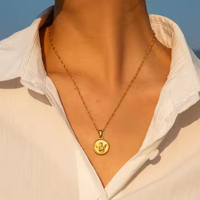 Joyería de moda 18K chapado en oro de acero inoxidable collar impermeable Cupido Ángel colgante collar para mujer