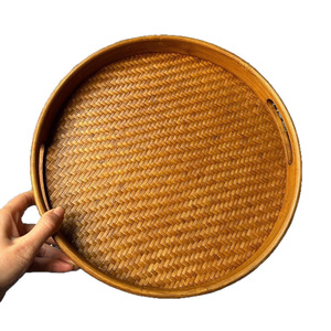 Bamboo <b>Tea</b> Tray With Woven Mat Handmade Durable <b>Tea</b> <b>Set</b> For Household Use Wabi Sabi Style Luxury Retro Design - Product Image 5