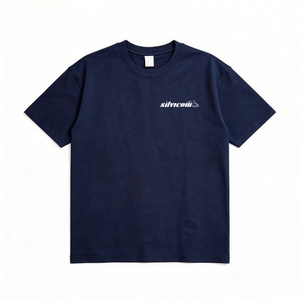 T-shirt Sportiva da Uomo in Cotone Oversize Blu Navy Personalizzata con Grafica, Vestibilità Rilassata e Traspirante - Product Image 2