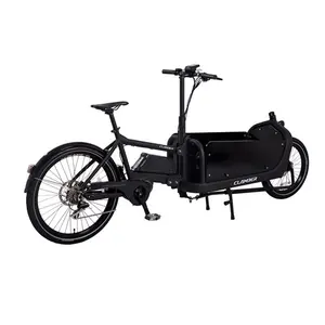 Entrega rápida Bicicleta de carga eléctrica Bicicleta deportiva para adultos Central 250W Motor 14.5Ah Batería Sistema de freno de disco Caja de madera frontal