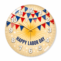 Horloge murale ronde en verre de 30 cm, cadran imprimé Noël, horloges murales pour salon, cuisine, chambre, décoration murale de la maison