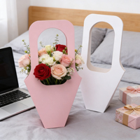 Kotak Hadiah Bunga Lipat Ramah Lingkungan yang Elegan dengan Pegangan |   Bahan Daur Ulang & Pencetakan UV |   untuk Hari Valentine & Hari Ibu