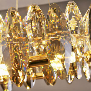 Haute Qualité Cristal Hôtel Décor Doré Lustre Pendentif <span class=keywords><strong>Suspension</strong></span> Luminaire Lampes De Luxe Cristal Lumières Lustre - Product Image 5