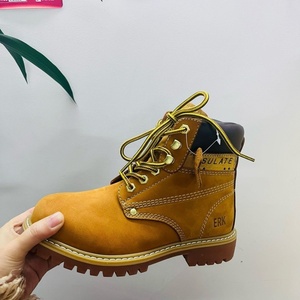 Men Brown Nubuck Genuine Leather JEROKO Ankle Lace-Up Insulated <b>Work</b> <b>Boots</b> Lug Sole <b>Winter</b> Outdoor Safety Comfort Yellow <b>Boots</b> - Product Image 3