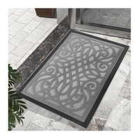 Tapis de porte extérieur en caoutchouc moderne, lavable et économique, pour entrée, imperméable, en polyester, grand format, antidérapant, pour intérieur/extérieur