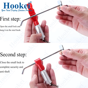 ตะขอเกี่ยวป้องกันการโจรกรรมแบบขายส่ง Hookei RTS ผลิตจากพลาสติกสีแดง ทนทาน เป็นมิตรกับสิ่งแวดล้อม สำหรับร้านค้าปลีก ใช้สำหรับล็อคโชว์สินค้า - Product Image 6