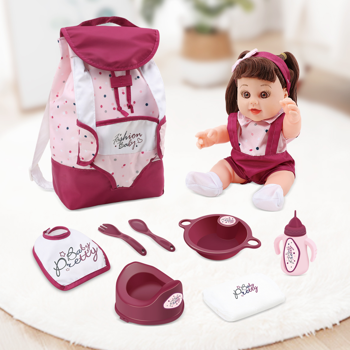 12 дюймов девочка/мальчик куклы полный винил силиконовая кукла с пластиковой фурнитуры и ручка рюкзак для детей