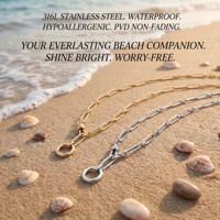 Collar de Cadena de Acero Inoxidable 316L Personalizado, Joyería Hipoalergénica Resistente al Agua con Baño de Oro PVD