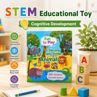 Autocollants en TPE à thème animalier pour enfants - Réutilisables, éducatifs, pour livre silencieux, imperméables, souples, durables, design écologique
