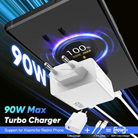 Chargeur GaN EU Xiaomi Mi Turbo Charge 90W avec Câble Type-C 6A pour Xiaomi 15 14 13 Ultra Redmi Note 14 13 12 11 10 Pro