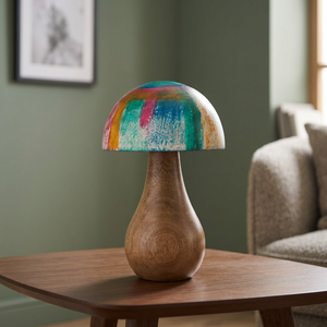 Sculpture de champignon en bois artisanale à motif animal, écologique, pour décoration extérieure - Product Image 2