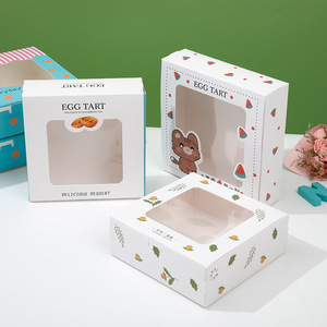 กล่องบรรจุภัณฑ์ขนมหวานแบบฝรั่งเศสสำหรับขนมอบ เค้ก และของขวัญ ทำจากกระดาษแข็งใส กันน้ำ กันน้ำมัน รูปทรงสี่เหลี่ยม พร้อมส่ง - Product Image 4