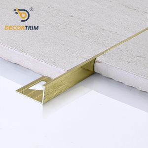 DECORTRIM L-Shaped 12mm Escovado Matt Ouro Alumínio Telha Afiação Guarnição Metal Canto Decorativo Faixa Liga Telha Acessórios - Product Image 1