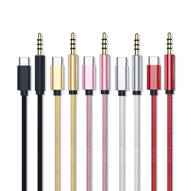 USB סוג C זכר Aux כבל אודיו 3.5mm שקע זכר רמקול כבל עבור אוזניות אוזניות Aux כבל עבור xiaomi Huawei סמסונג