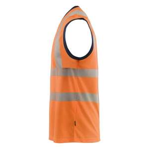 BLAKLADER - 357510135389 S/M Camiseta sin mangas Hi-Vis Naranja/Azul marino-EAN 7330509914779 ROPA DE TRABAJO DE LA HI-VIS - Product Image 3