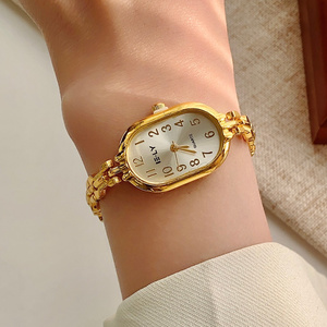 <span class=keywords><strong>Orologio</strong></span> Bracciale Vintage Movimento al Quarzo Impermeabile Ovale Piccolo <span class=keywords><strong>Orologio</strong></span> Dorato al Quarzo per Gioielli di Lusso da <span class=keywords><strong>Donna</strong></span> - Product Image 3