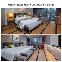 Ensemble de meubles de chambre d'hôtel sur mesure, meubles de chambre d'hôtel modernes en bois personnalisés pour usage commercial avec lit king size