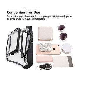 Sac banane multifonctionnel transparent pour femme, idéal pour les activités de plein air et les sports, sac bandoulière pour téléphone portable - Product Image 6