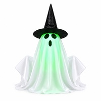 Figurine fantôme électrique Dropshipping Shopify, activée par le mouvement, visage lumineux, décoration de table d'Halloween, plastique 32x22x14cm