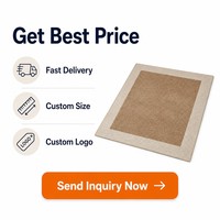 Tapis moderne bicolore moka crème avec bordure contrastante, grand tapis minimaliste pour entrée, idéal pour une décoration intérieure sophistiquée