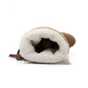 Bottes d'hiver pour femmes en laine, au design chaud et tendance, avec semelle en caoutchouc antidérapante, vente en gros. - Product Image 4