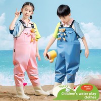 Combinaison imperméable en nylon pour enfants, motif ours mignon, pour la pêche, la plage, le jeu dans le sable, la pêche aux crabes, le camping en plein air, réglable