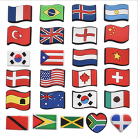 Accessoires de Charms en PVC Souple pour Sabots et Chaussons, Drapeaux de Pays du Monde Entier, pour Vente en Gros