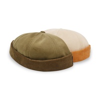 OEM Venta al por mayor Otoño Invierno Moda Retro Pana Cálido Top redondo al aire libre sin ala Gorros sin ala Sombreros para hombres