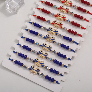 ใหม่2024สร้อยข้อมือคริสตัลผีเสื้อผึ้งผู้หญิงสร้อยข้อมือทอสีแดงและสีฟ้าแบบปรับได้สร้อยข้อมือนำโชคแบบแฟชั่นสำหรับเป็นของขวัญสำหรับผู้หญิง - Product Image 6